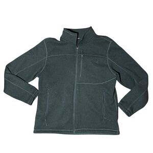 The North Face Mens Fleece Jacket Full Zip XL Gray Embroidered Border State Bank